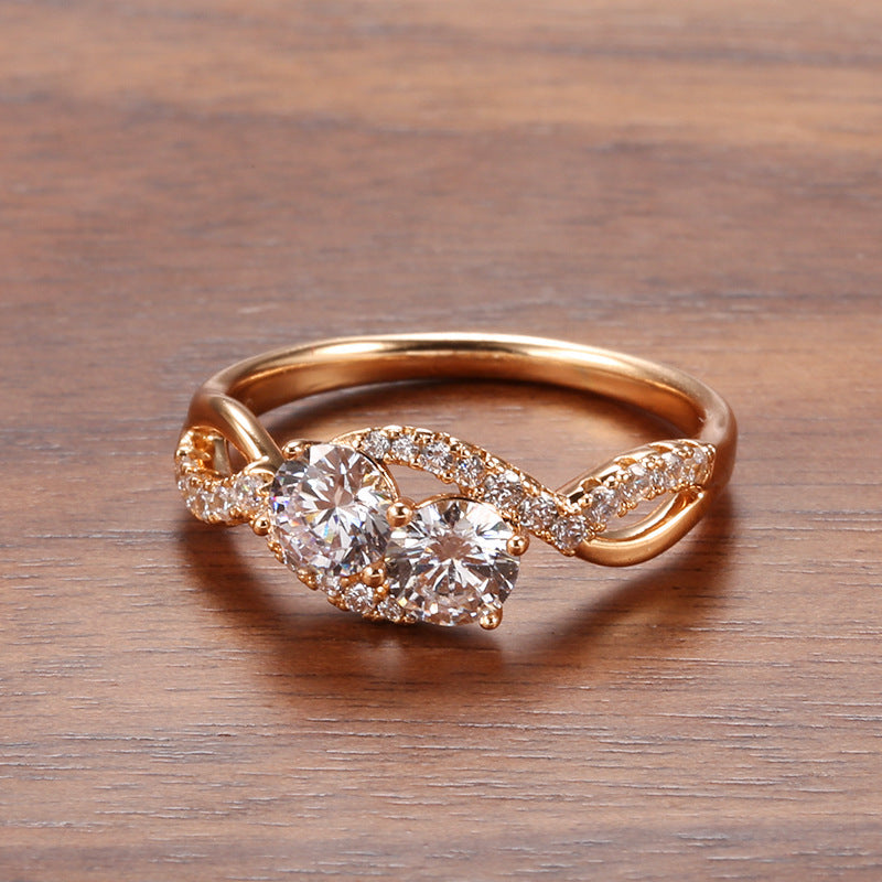 Fashion And Creative Moissanite Diamond Rings Rose Gold Womens