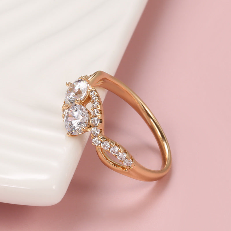 Fashion And Creative Moissanite Diamond Rings Rose Gold Womens