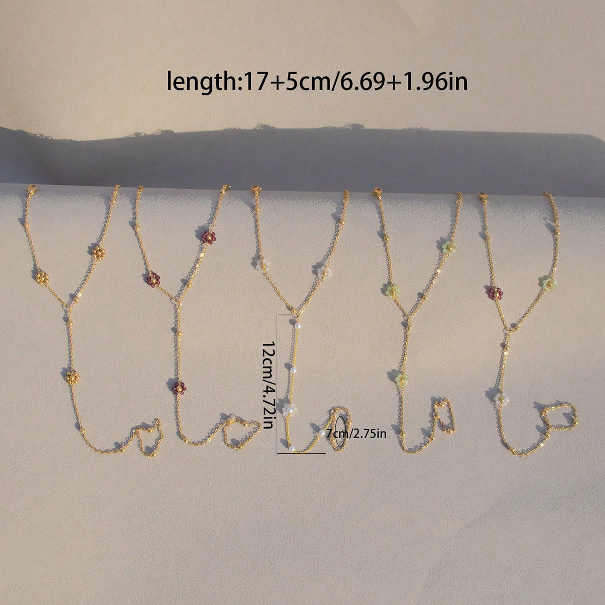 Handmade Beaded Natural Crystal Flowers Stainless Steel