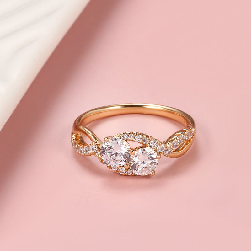 Fashion And Creative Moissanite Diamond Rings Rose Gold Womens