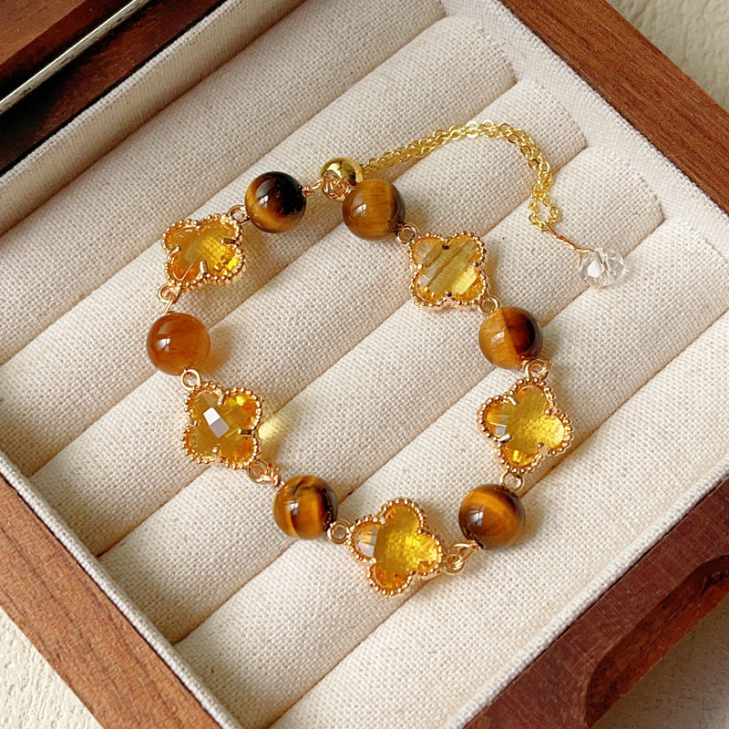 Natural Amethyst Citrine Alloy Bracelet