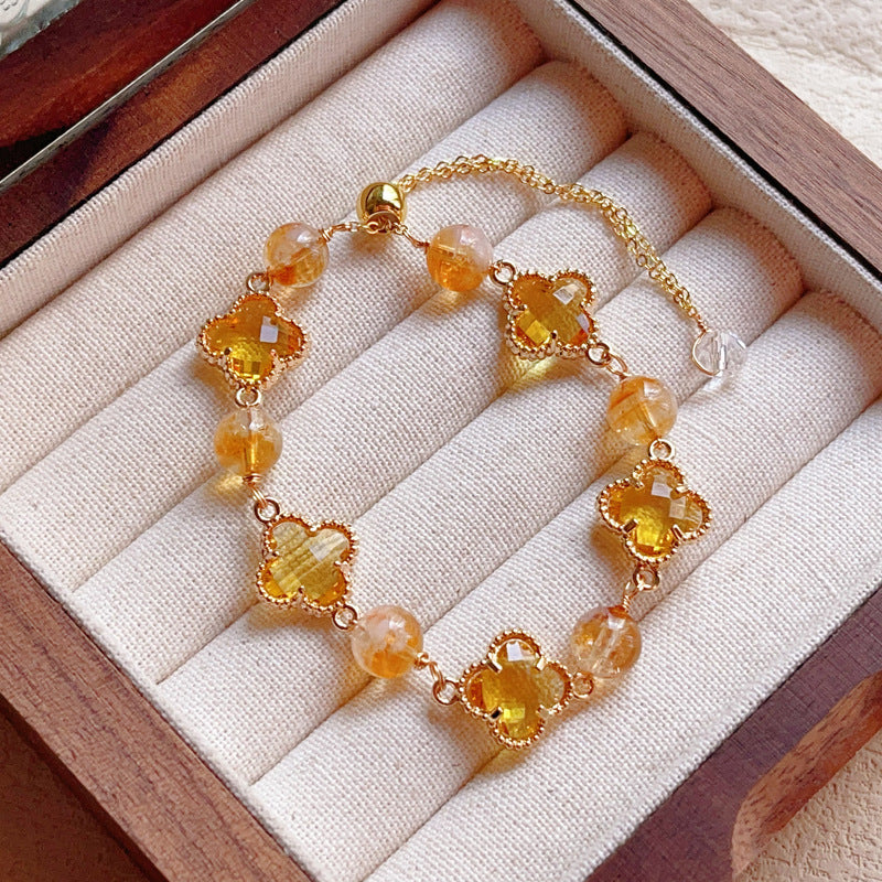Natural Amethyst Citrine Alloy Bracelet