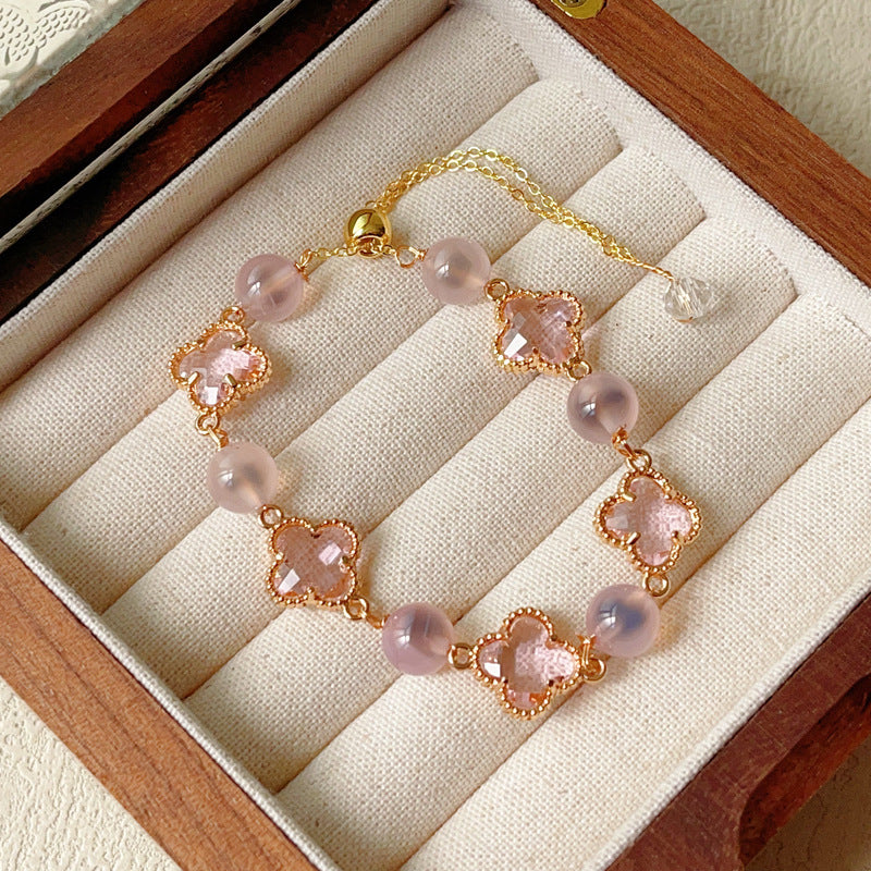 Natural Amethyst Citrine Alloy Bracelet