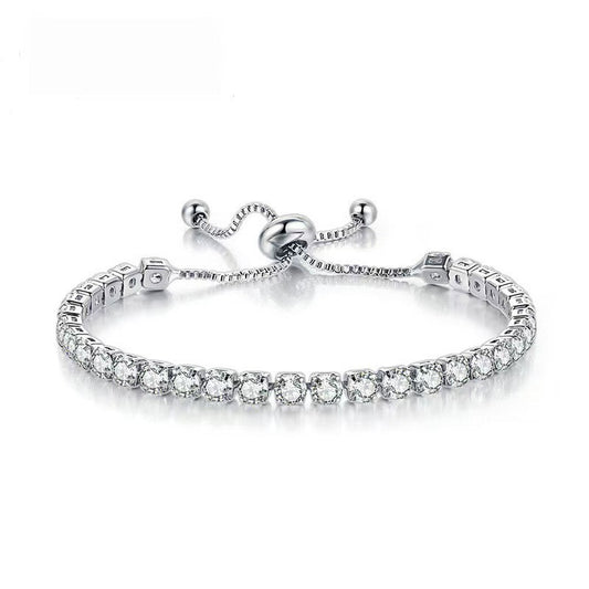 Simple Stainless Steel Material Square Zircon Crystal Bracelet