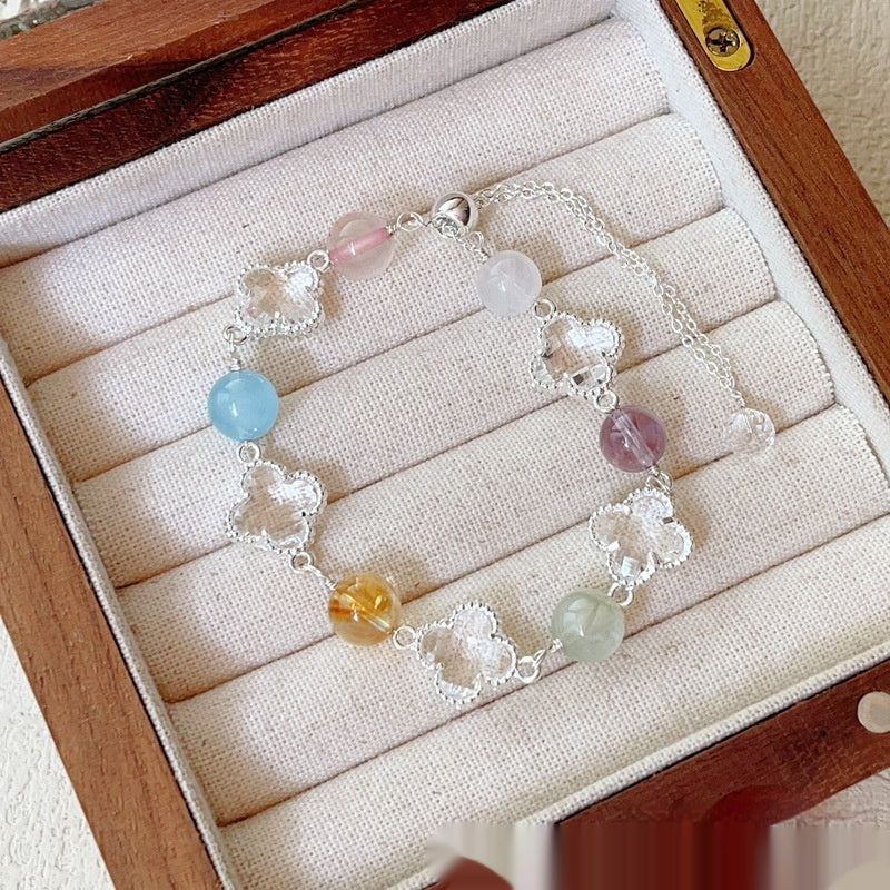Natural Amethyst Citrine Alloy Bracelet