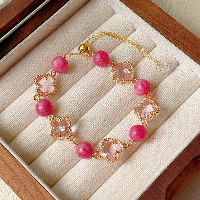 Natural Amethyst Citrine Alloy Bracelet