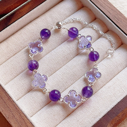 Natural Amethyst Citrine Alloy Bracelet