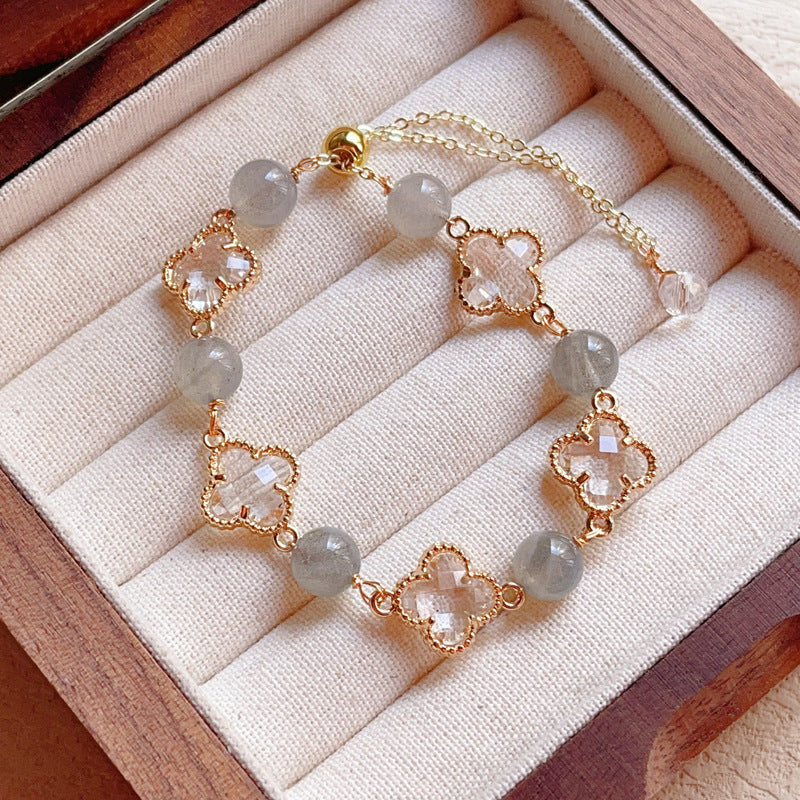Natural Amethyst Citrine Alloy Bracelet